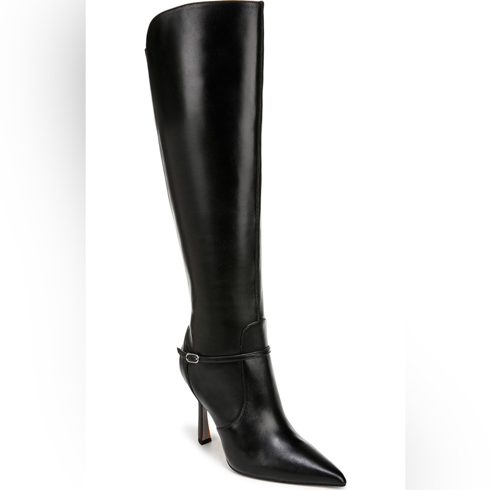 New Sam Edelman Elia Knee High Boots in Black Leather Size 9